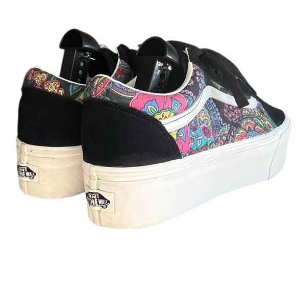 ***SOLD*** VANS Old Skool VN0A7Q5MBLK Canvas Floral Athletic Sneaker Size 9 - Picture 4 of 6